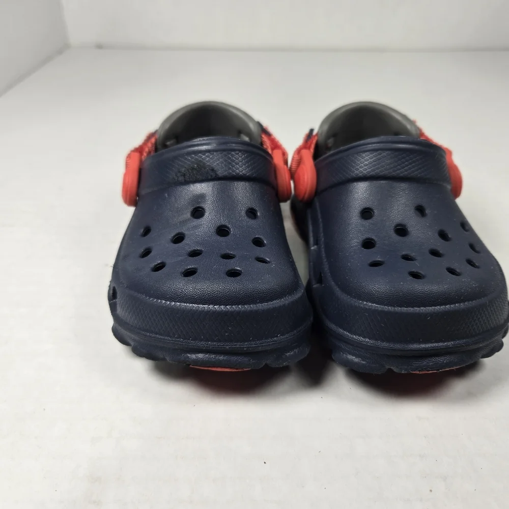 Crocs Kids All-Terrain Navy Red Clogs Slipon Sandals Unisex Sz C4 Toddler Baby 4